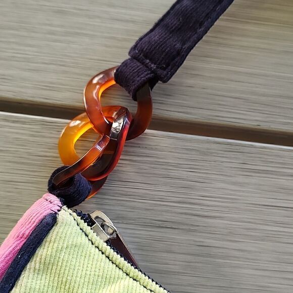 Top it Off Corduroy Patchwork Shoulder Top Handle Bag Y2K - Picture 2 of 9